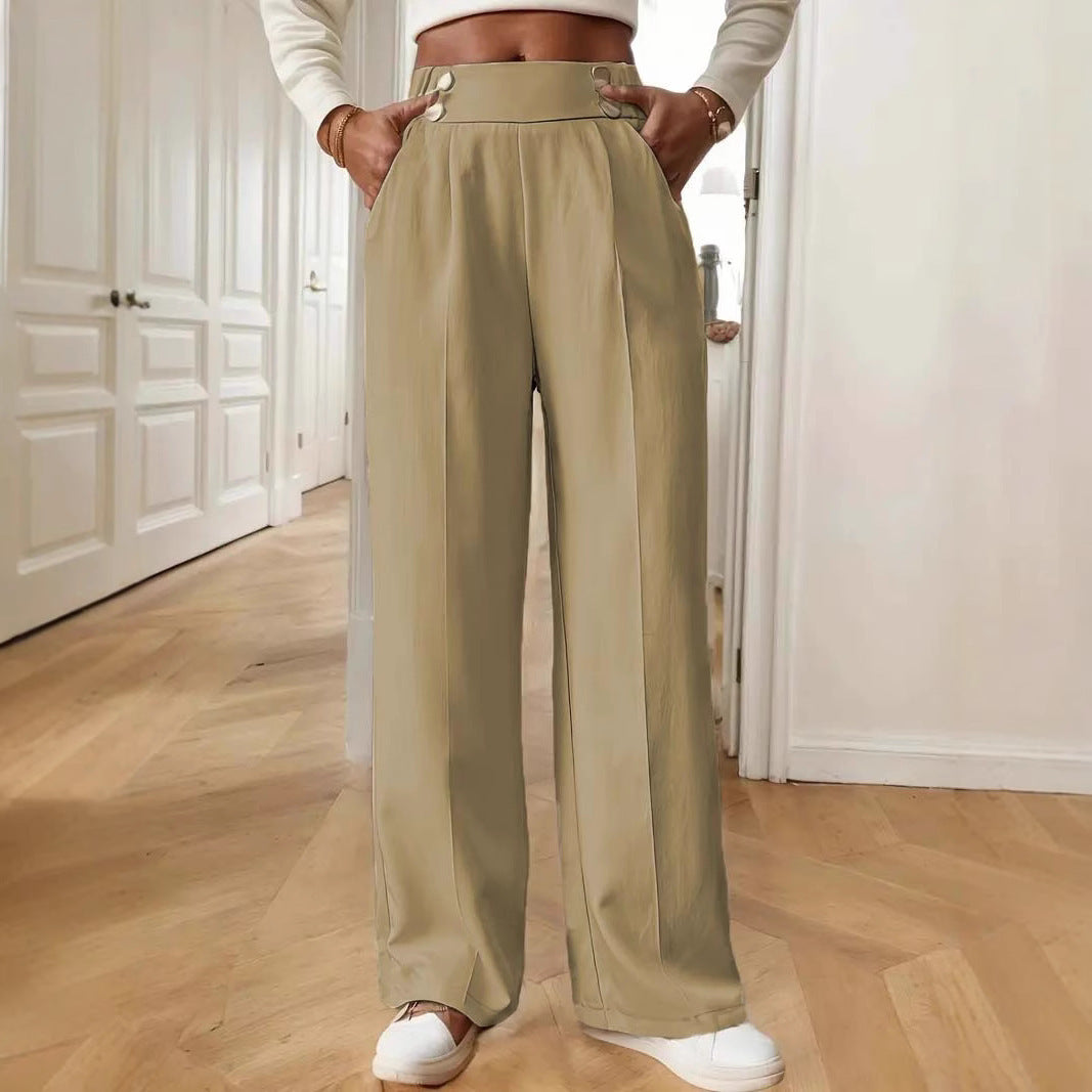 Damen Elegante und luftige Hochbundhose mit weitem Bein und praktischen Taschen Stalluxe