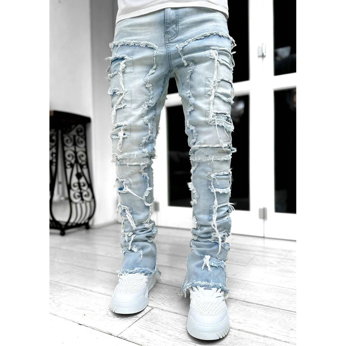 Herren lässige Ripped Jeans im modischen Schnitt Stalluxe