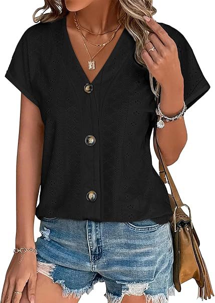Damen genähte Bluse mit Knopfleiste Stalluxe