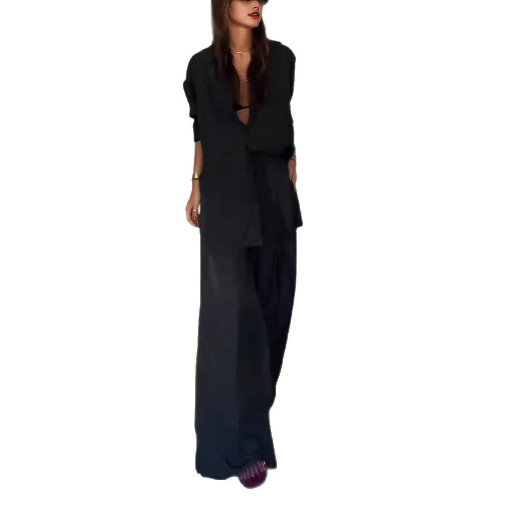 Damen Oversized Leinenanzug mit lässigem Schnitt Stalluxe