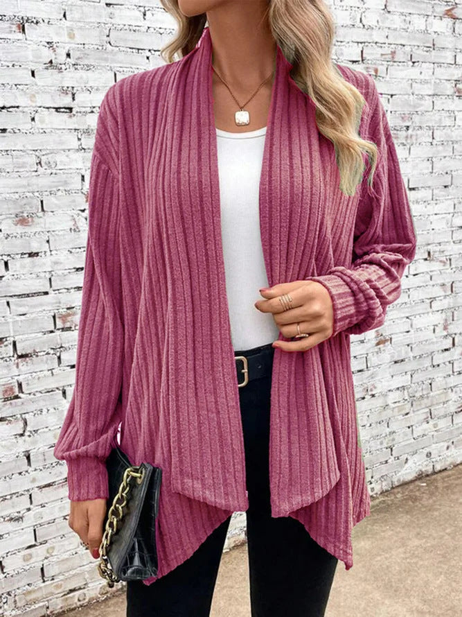 Damen lässiger Strickcardigan mit markantem Rippdesign Stalluxe
