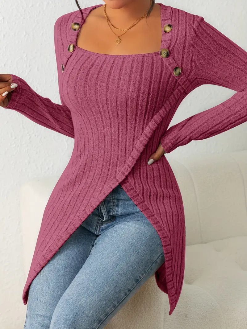 Damen Langarmshirt mit ausgefallenem Schnitt Stalluxe