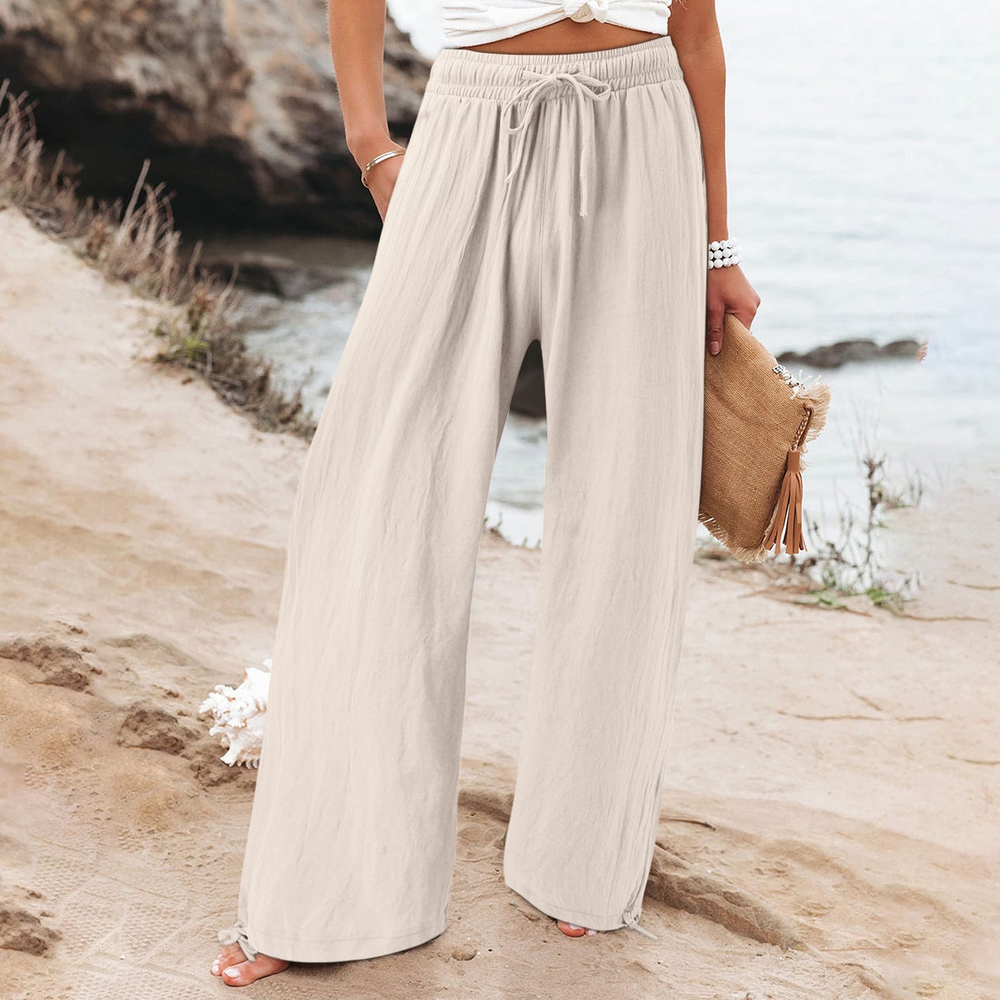 Damenweite und luftig fallende Sommerhose Stalluxe