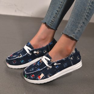 Damen modische Slip-On Sneakers mit buntem Motiv Stalluxe