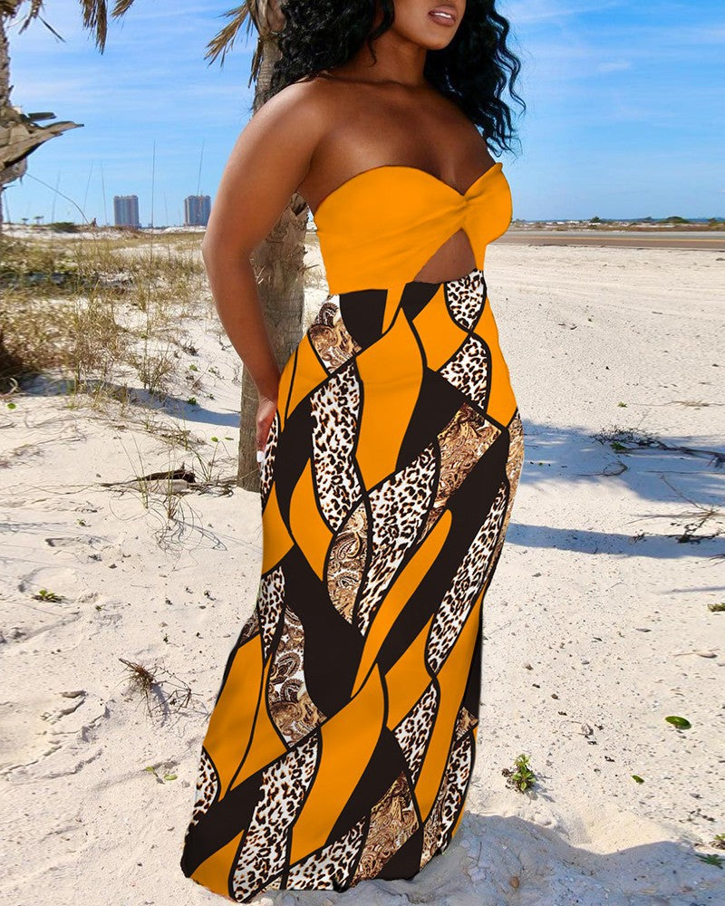 Damen Maxikleid mit schickem Cut-Out-Design und glänzenden Akzenten Stalluxe