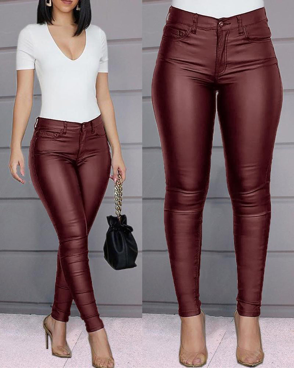 Damen figurbetonte Jeans mit Hochglanz-Finish Stalluxe