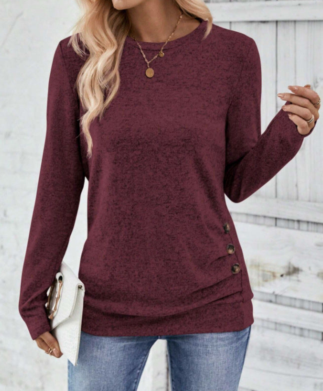 Damen lässiges Langarmshirt mit asymmetrischem Schnitt Stalluxe