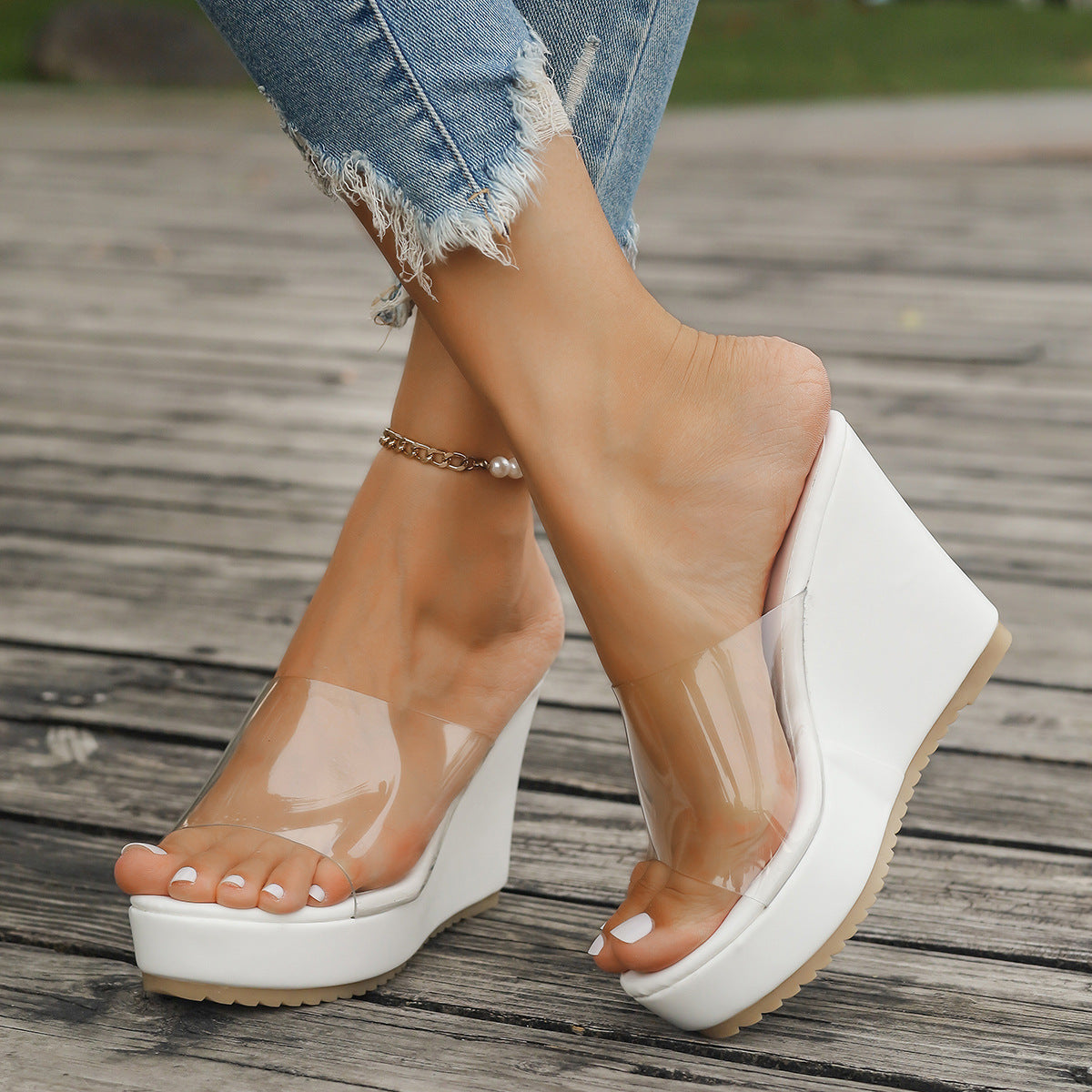 Damen Plateau-Sandalen mit transparentem Obermaterial und modischem Design Stalluxe