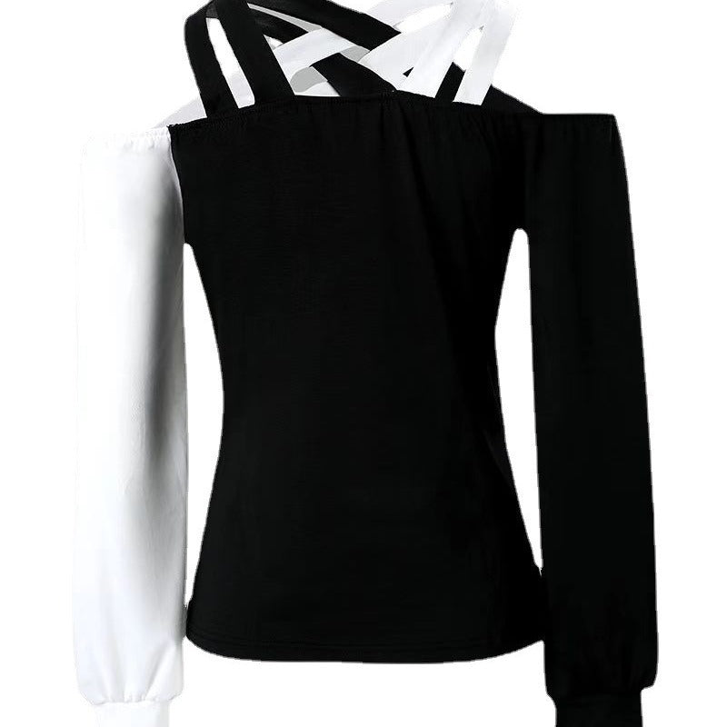 Damen Asymmetrisches Oberteil mit ausgefallenem Cut-Out und Schulterfreiem Design Stalluxe