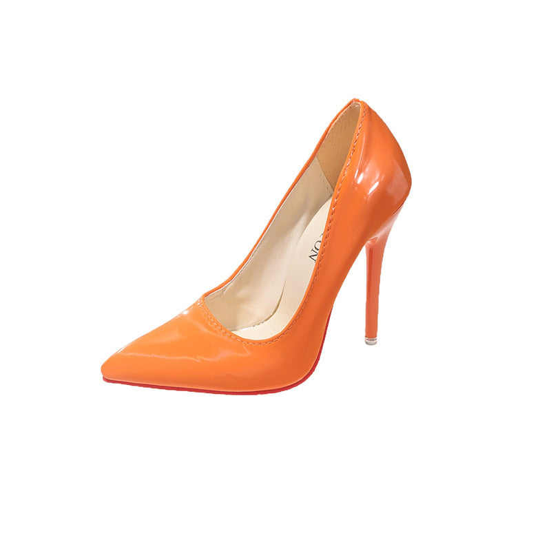 Damen Klassische High Heels mit spitz zulaufendem Design und hochglänzender Oberfläche Stalluxe