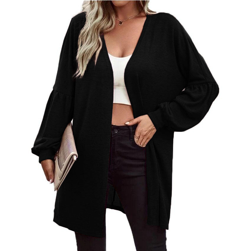 Damen Oversize Cardigan mit eleganten Puffärmeln Stalluxe