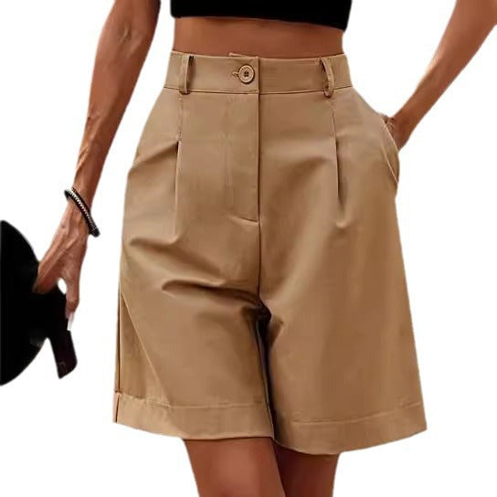 Damen Elegante Bundfalten-Shorts mit praktischen Taschen Stalluxe