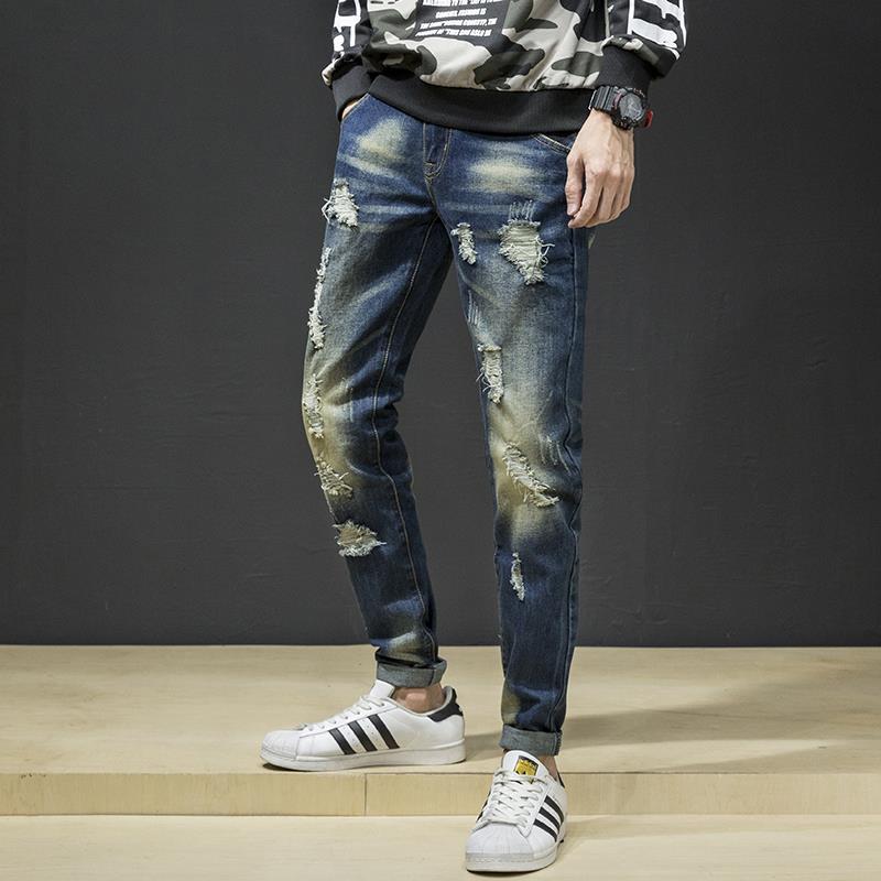 Herren lässige Jeans mit modischen Destroyed-Elementen Stalluxe