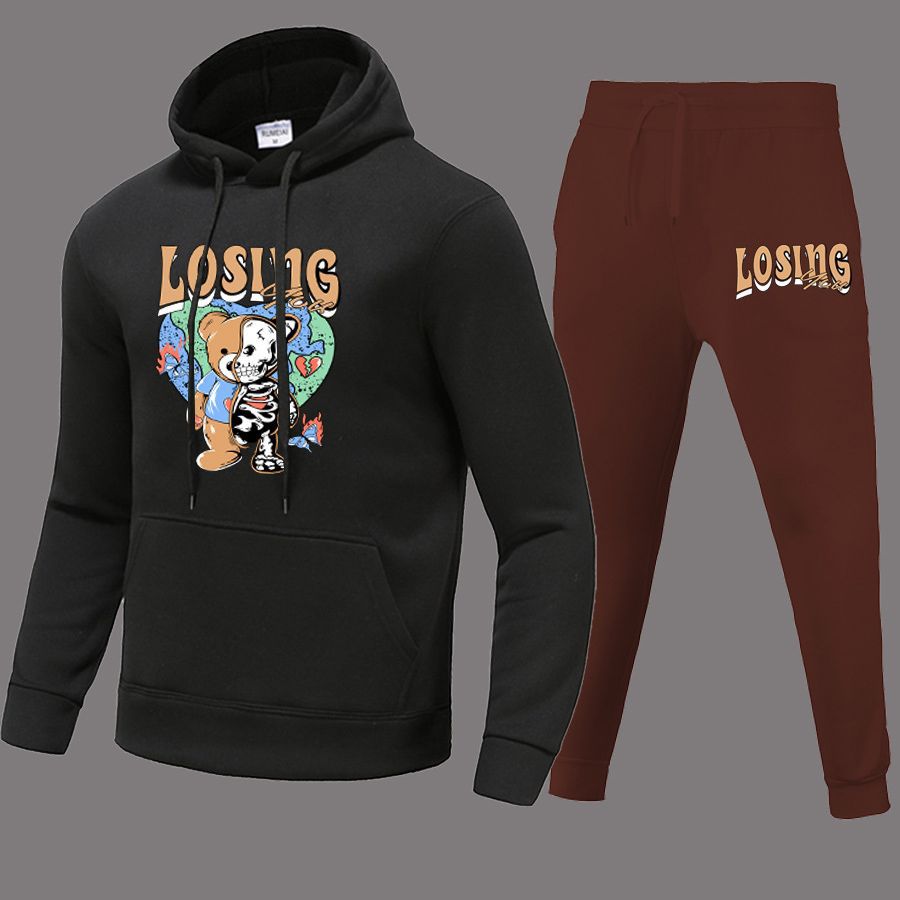 Damen Hoodie und Jogginghose Set mit kreativem Bärenmotiv und modernem Schnitt Stalluxe