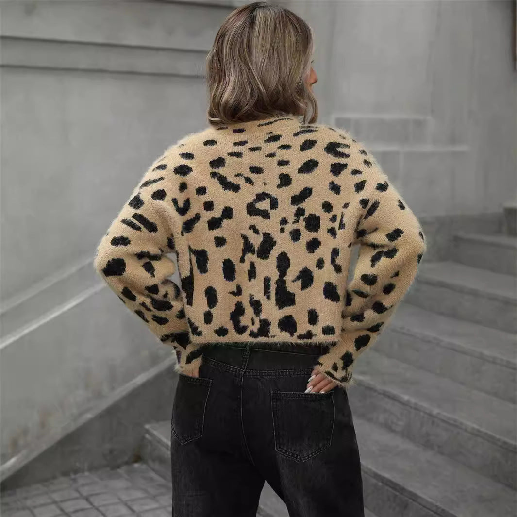 Damen Kuscheliger Leoparden-Pullover Stalluxe
