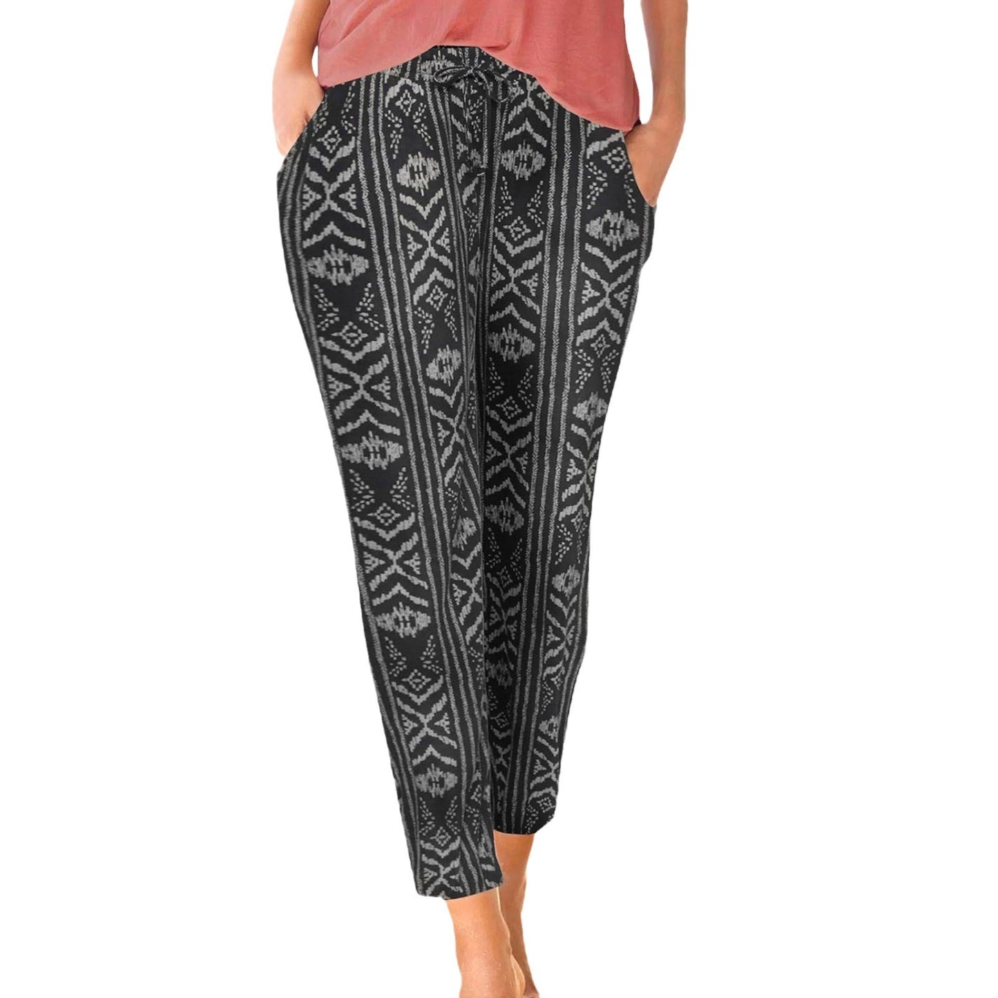 Damen Freizeit-Hosen mit floralem Muster und elastischem Bund Stalluxe