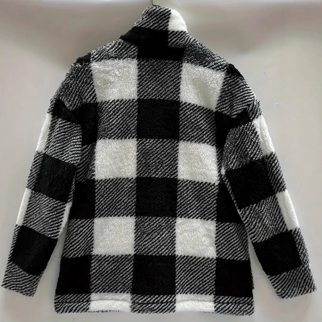 Damen Flanelljacke mit großem Karomuster und weichem Innenfutter Stalluxe