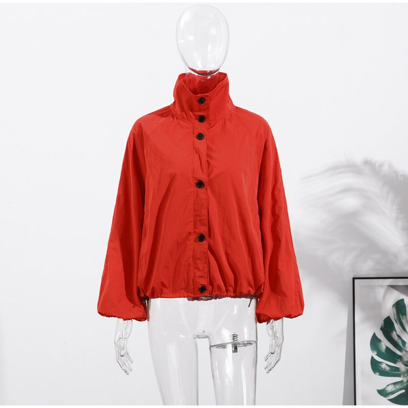 Damen lässige Oversized-Jacke mit hohem Kragen Stalluxe