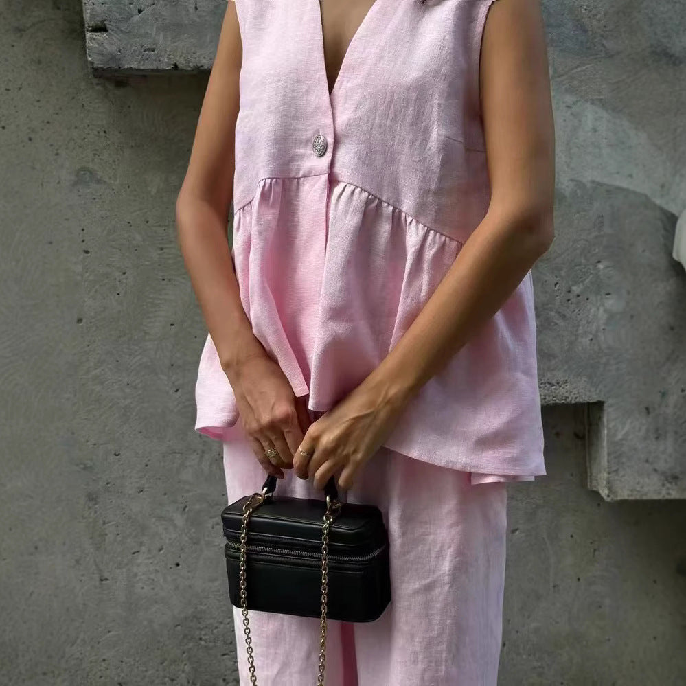 Damen Jumpsuit mit schickem V-Ausschnitt und fließendem Schnitt Stalluxe