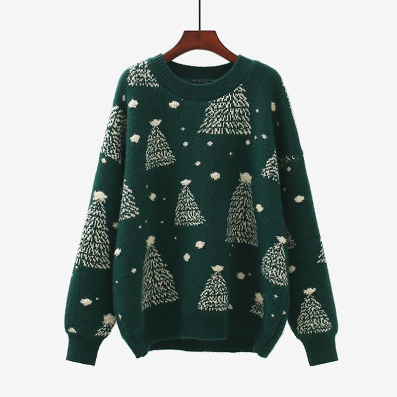 Damen Gemütlicher Weihnachtspullover mit kreativem Muster Stalluxe