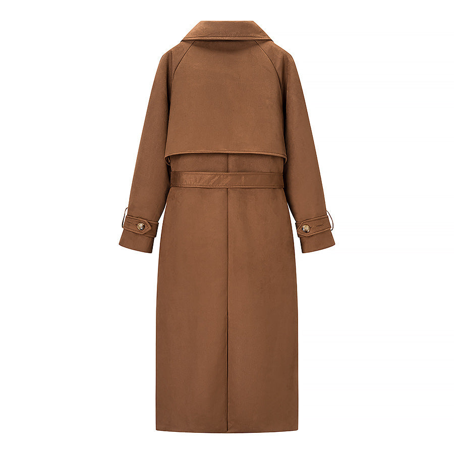 Damen Eleganter Trenchcoat mit taillierbarem Gürtel und klassischem Revers Stalluxe