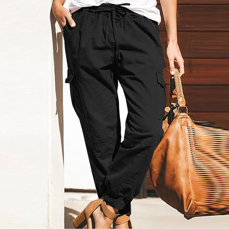 Damen Cargo-Hose mit elastischem Bund und praktischen Taschen Stalluxe