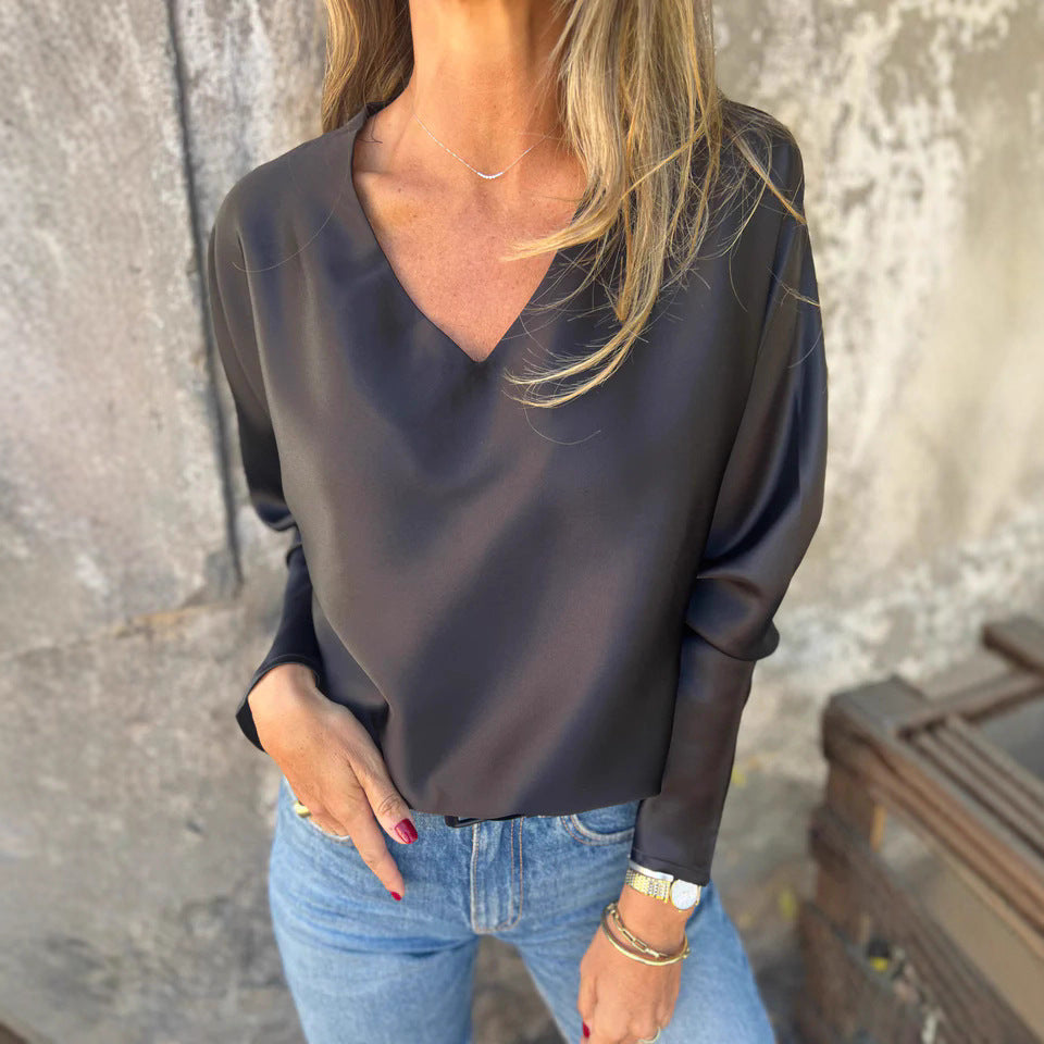 Damen Elegantes und modernes Oberteil mit einzigartigem Ausschnitt und voluminösen Ärmeln Stalluxe