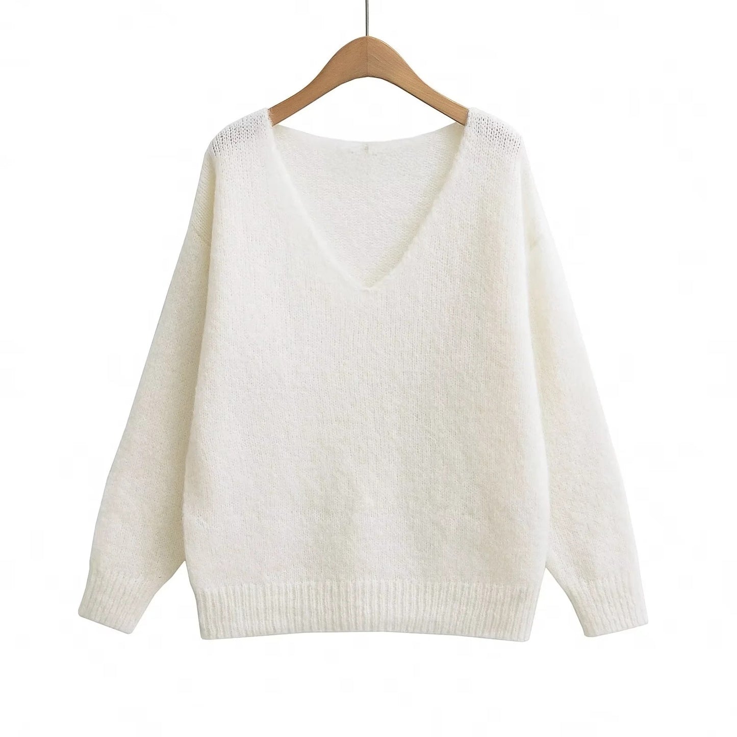 Damen Oversized V-Ausschnitt Pullover aus weichem Strick Stalluxe
