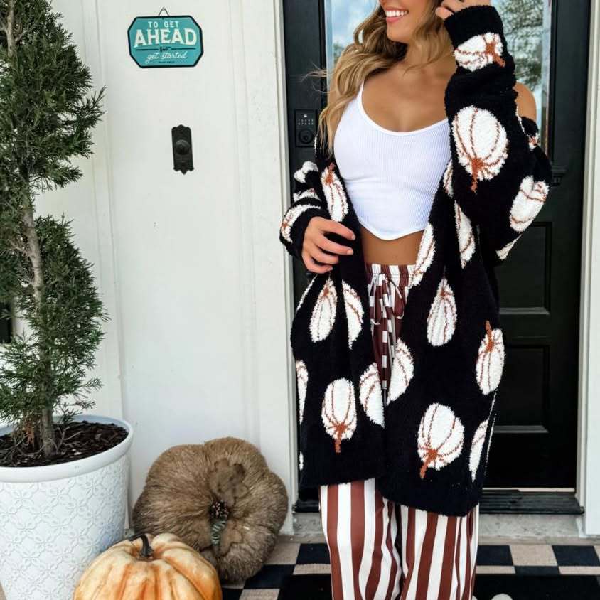 Damen Mantel mit kreativem Halloween-Motiv Stalluxe