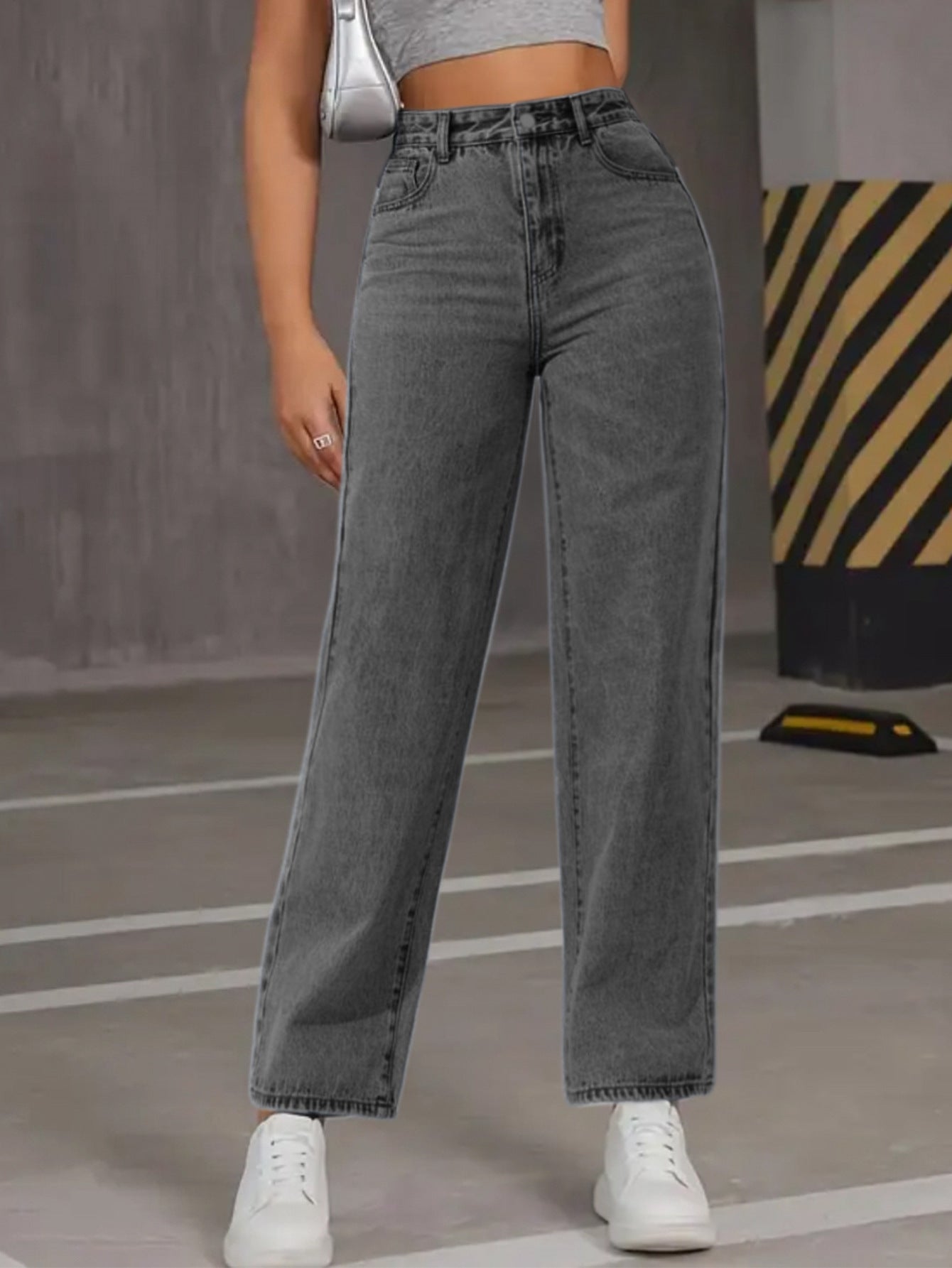 Damen Freizeithose im zurückhaltenden Vintage-Stil mit hohem Bund Stalluxe