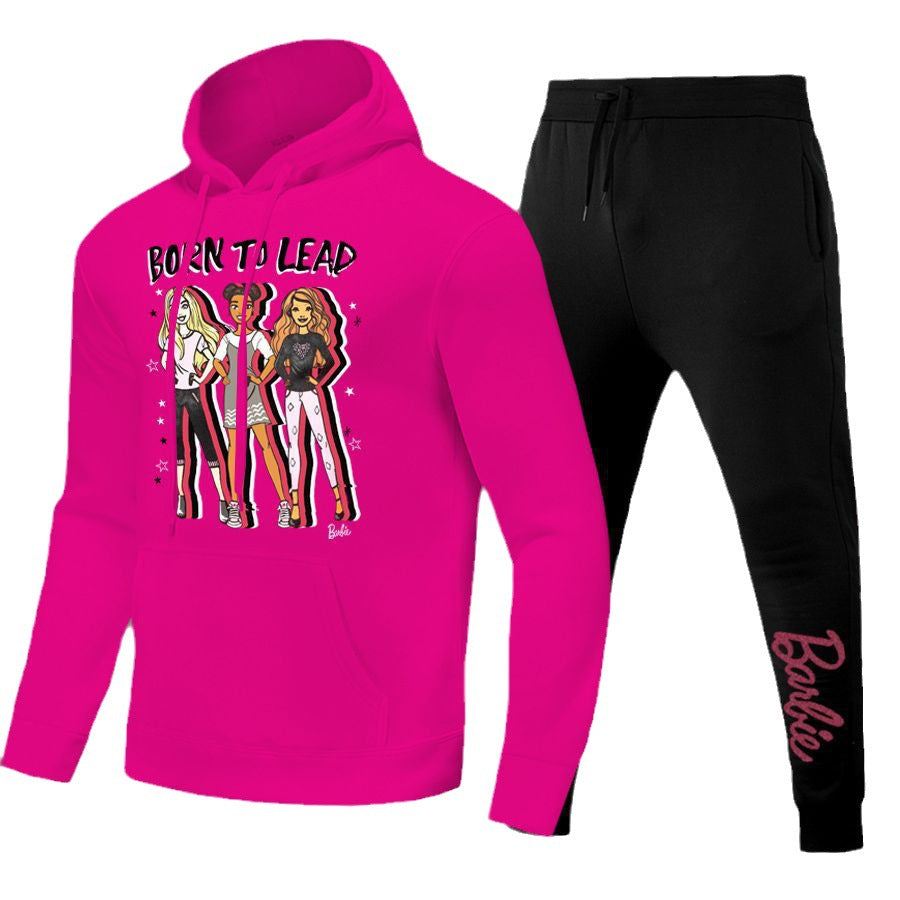 Damen Hoodie und Jogginghose Set mit inspirierendem Barbie-Motiv Stalluxe