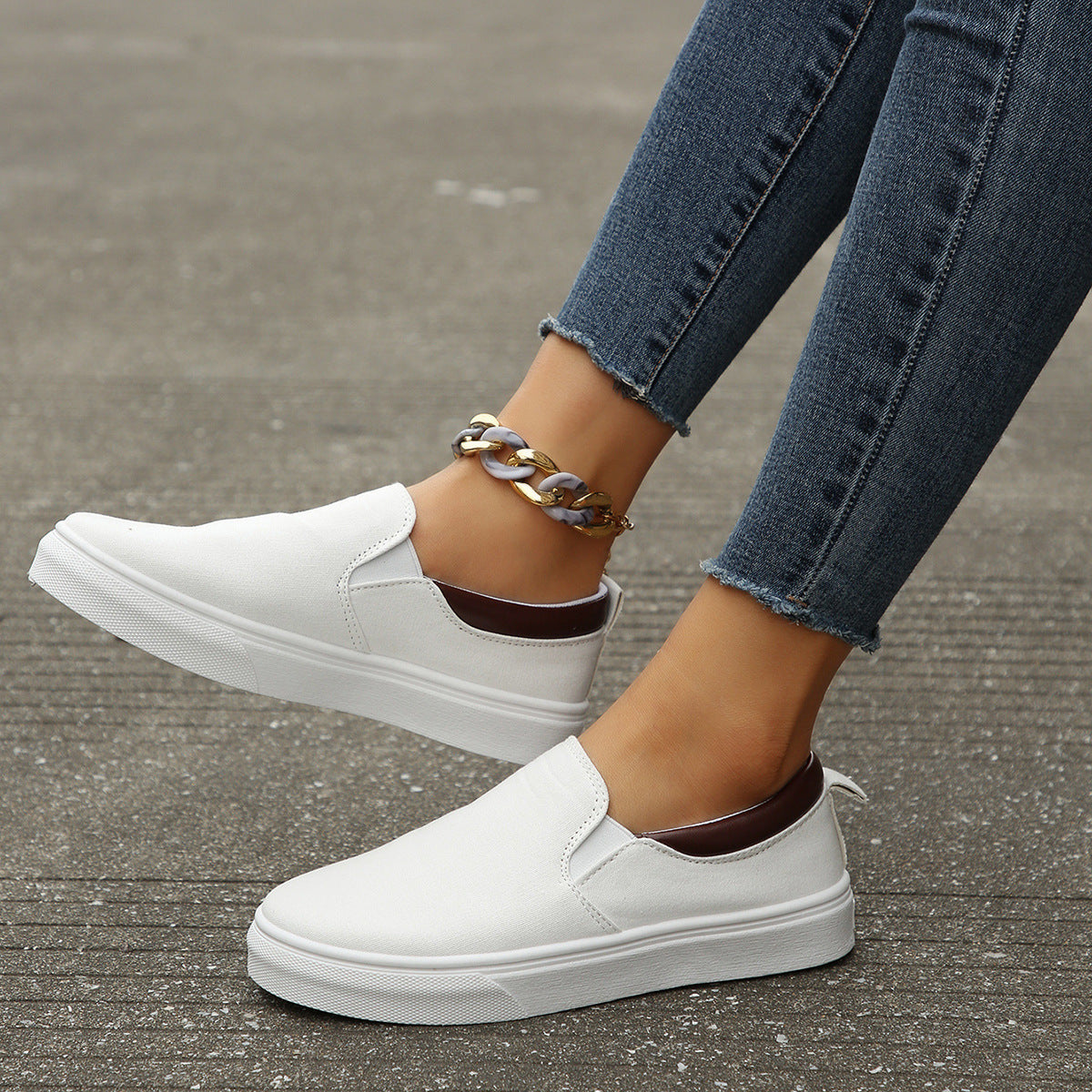 Damen Slip-On Freizeitschuhe mit elastischem Einstieg und rutschfester Sohle Stalluxe
