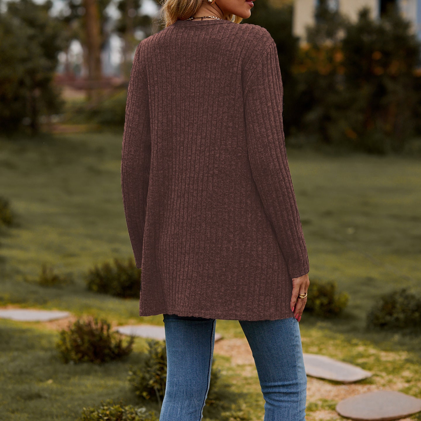 Damen Longcardigan mit strukturierter Oberfläche und praktischen Taschen Stalluxe