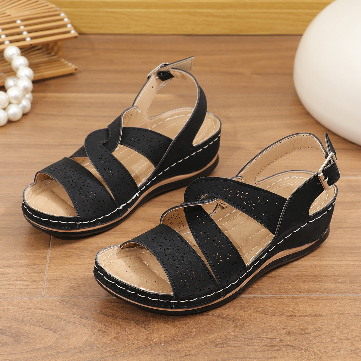 Damen Komfortable Sandalen mit verstellbarem Fußriemen Stalluxe