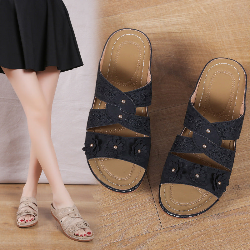 Damen Komfortable Blumensandalen Stalluxe