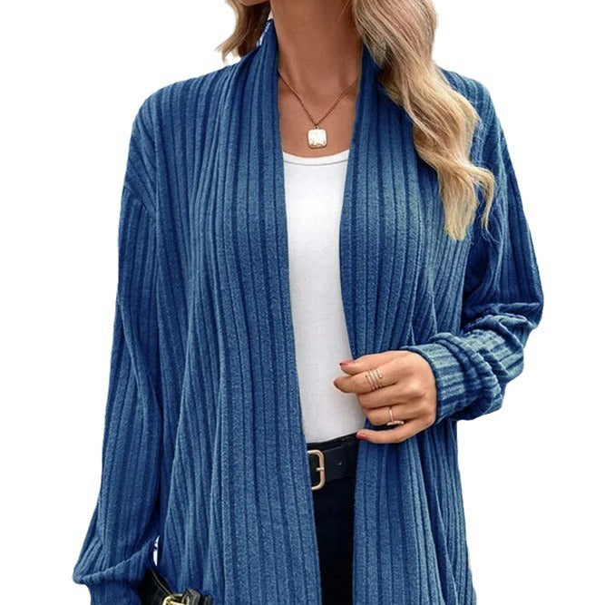 Damen lässiger Strickcardigan mit markantem Rippdesign Stalluxe