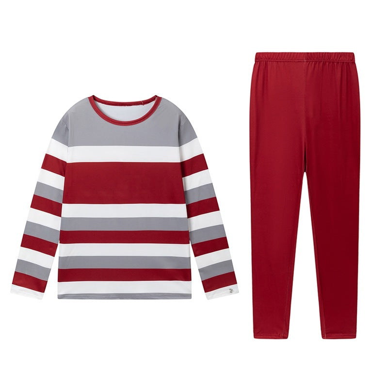 Damen Sportliches Schlafanzug-Set aus atmungsaktivem Material mit langärmeliger Oberteil und elastischen Hosen Stalluxe