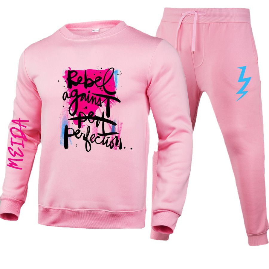 Damen Sportliches Sweatshirt- und Jogginghose-Set mit urbanem Grafikdruck Stalluxe