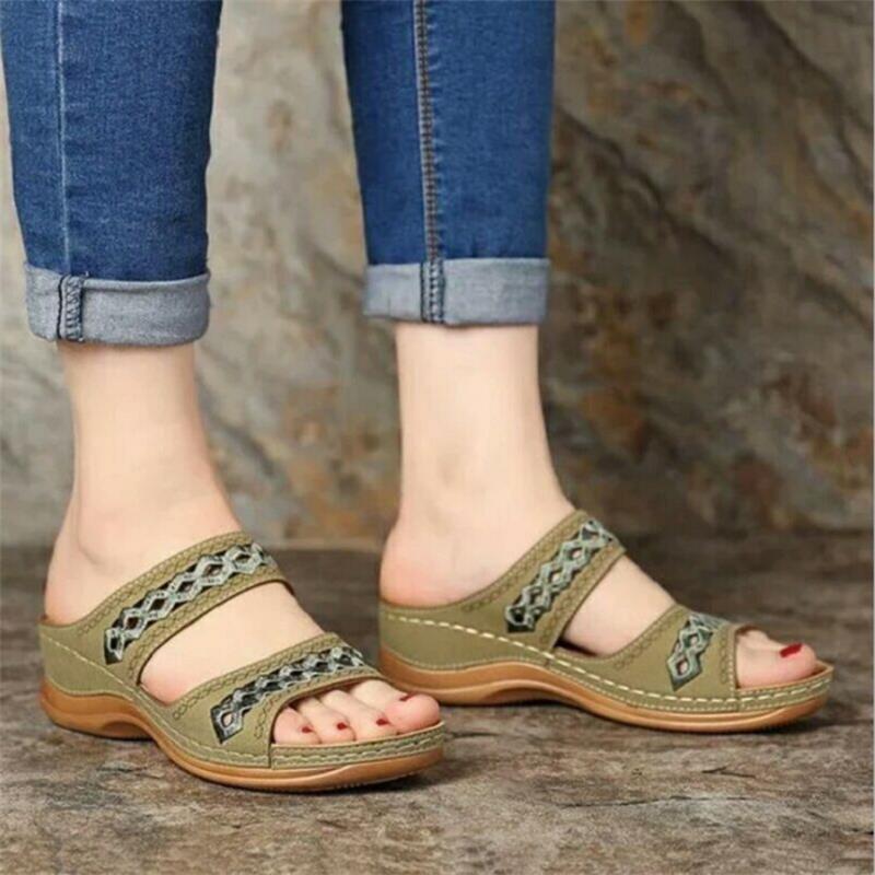 Damen Bequeme Zehentrenner-Sandalen mit ergonomischem Fußbett und modischem Design Stalluxe