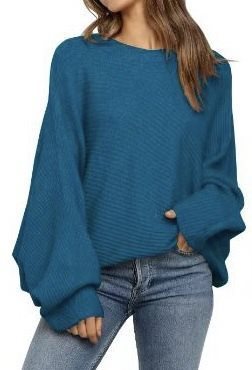 Damen Bequemer oversized Strickpullover mit weit geschnittenen Ärmeln Stalluxe