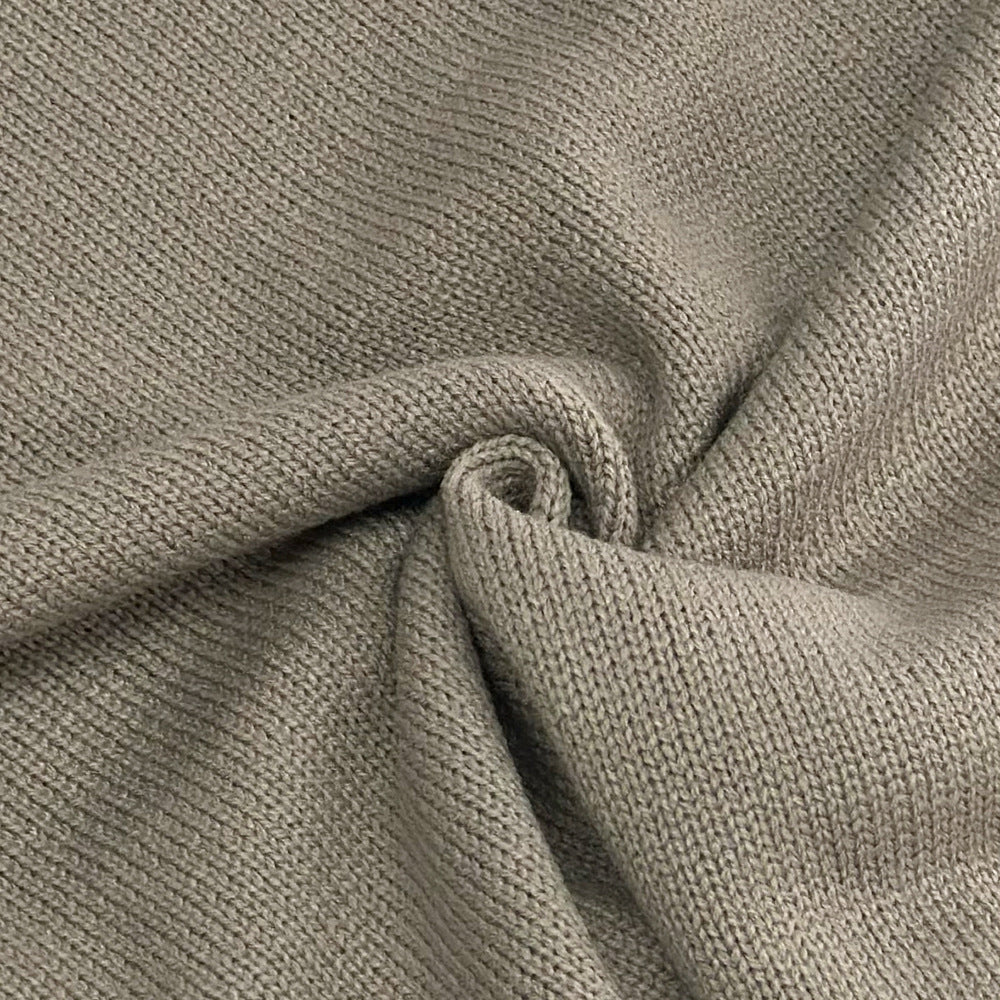 Damen Stilvolles Strickset mit hohem Kragen und weiter Hose Stalluxe