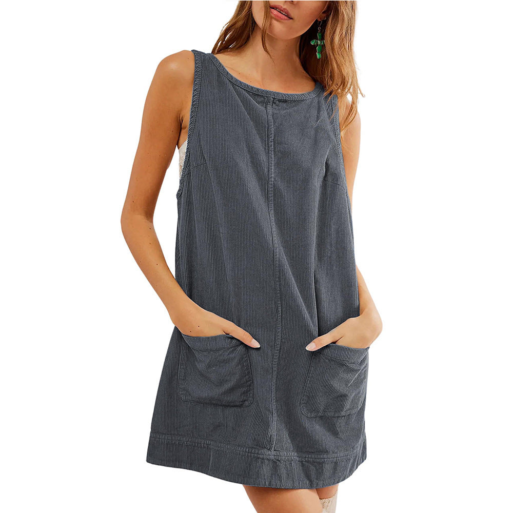 Damen Leichte Cordkleid Stalluxe