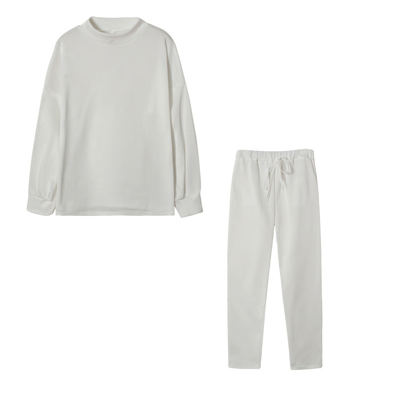 Damen Sportlicher Loungewear-Set mit hohem Kragen und elastischem Bund Stalluxe