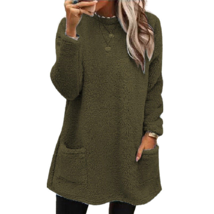Damen kuscheliger Oversized-Pullover mit Taschen Stalluxe