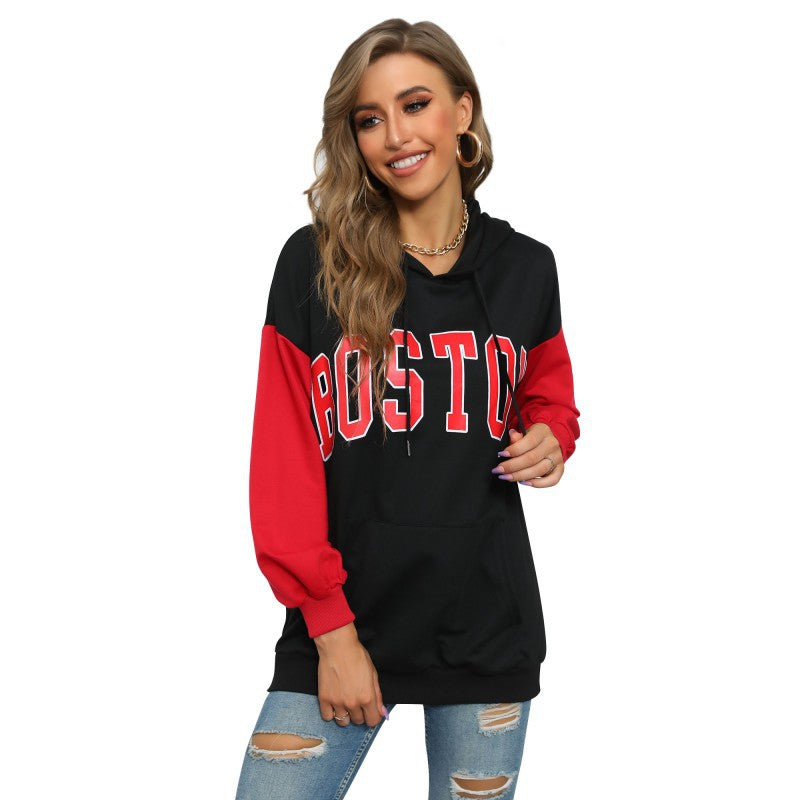 Damen Hoodie-Kleid mit farblich abgesetzten Ärmeln und lässigem Schnitt Stalluxe
