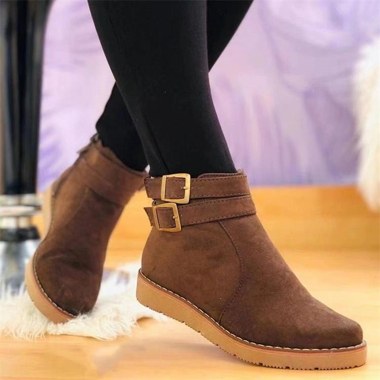 Damen Ankle Boots mit modischen Doppelschnallen Stalluxe