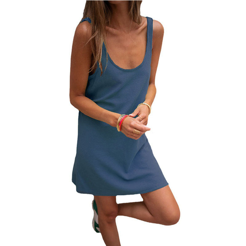 Damen Sommerliches Freizeitkleid mit tiefem Ausschnitt und leichtem Stoff Stalluxe
