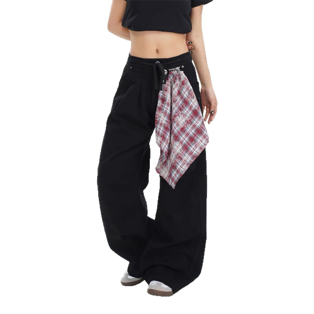Damen Baggy Denim-Hose mit praktischem Tuch-Detail Stalluxe