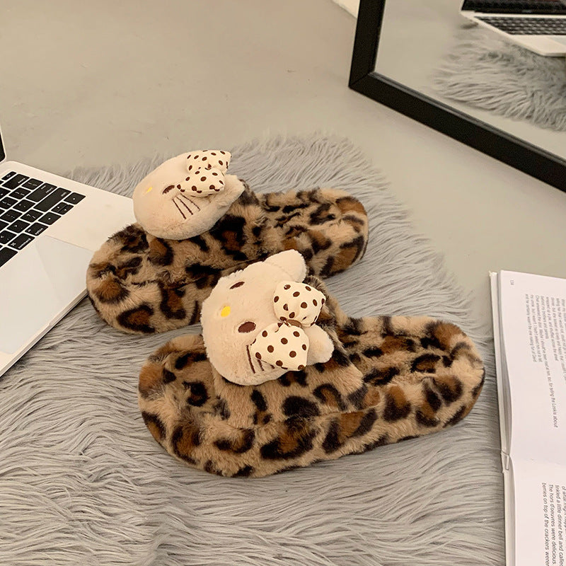 Damen Flauschige Pantoletten mit süßem Tiermotiv und rutschfester Sohle Stalluxe
