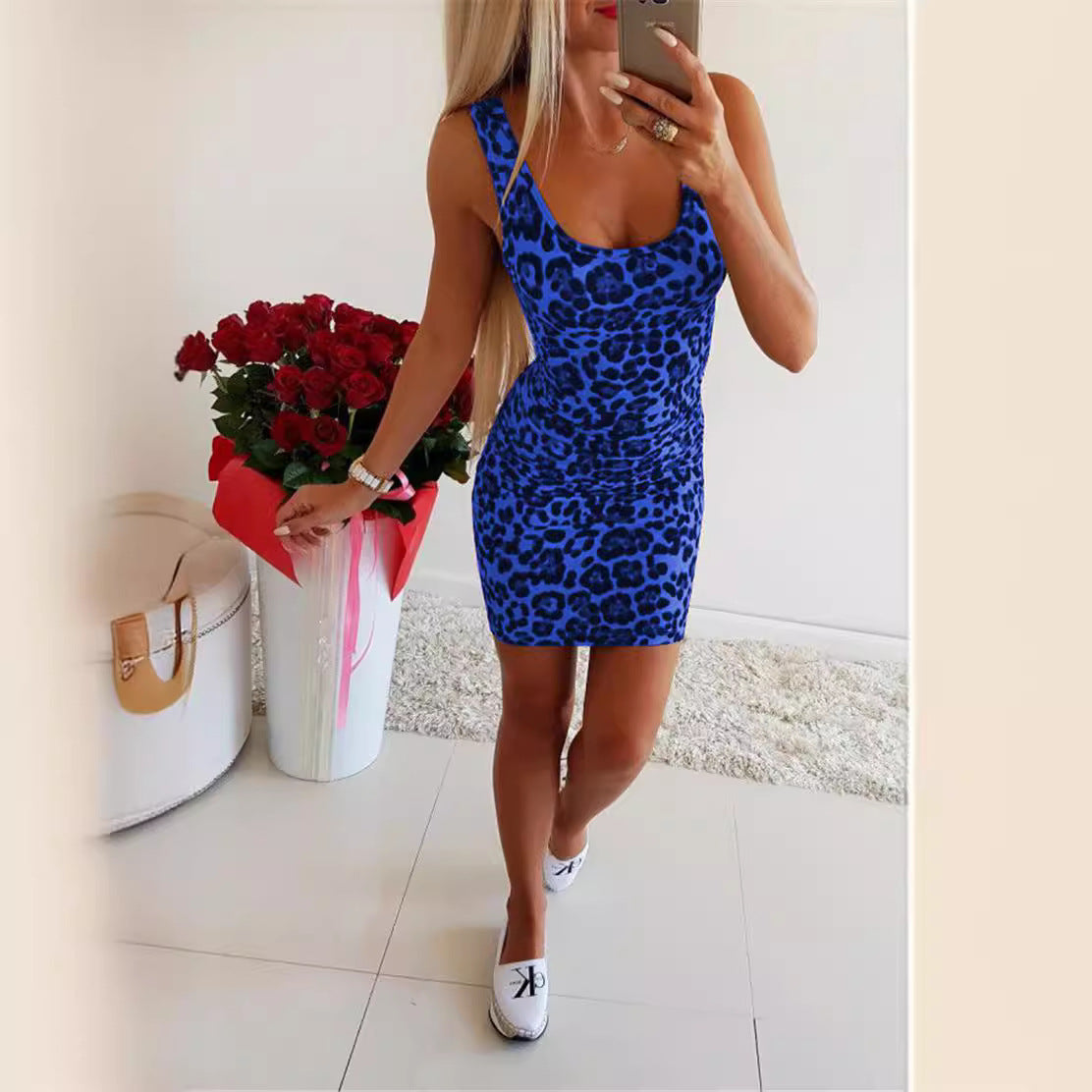 Damen Figurbetontes Minikleid mit Animal-Print Stalluxe